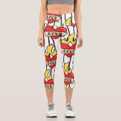Leggings Capri Tatouage cardiaque rétro (Recto)