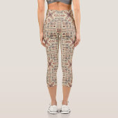 Leggings Capri Tatreez pattern, beige geometric ornament (Verso)