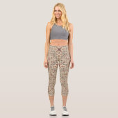 Leggings Capri Tatreez pattern, beige geometric ornament (Recto)