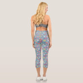 Leggings Capri Tea Cup Motif bleu (Verso)