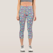Leggings Capri Tea Cup Motif bleu (Recto)