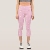 Leggings Capri Tea Rose Points rose et blanc (Recto)