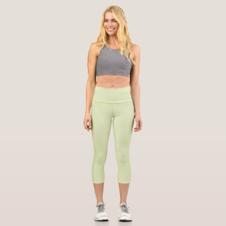 Leggings Capri Tea vert Solide couleur blanche