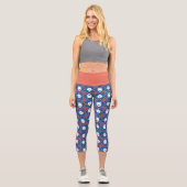 Leggings Capri Ted Lasso | Motif de diamant face et balle (Recto)
