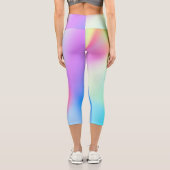 Leggings Capri teinte arc-en-ciel pastel irisé moderne (Verso)