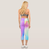 Leggings Capri teinte arc-en-ciel pastel irisé moderne (Verso)