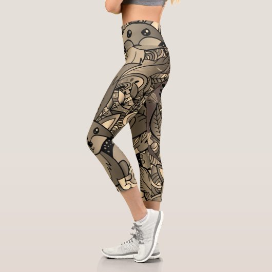 Leggings Capri Teinte sépia qui rend malin (Gauche)