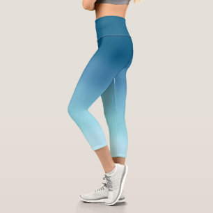 Leggings Capri Teintes de couleur pastel bleu et bleu clair abstr