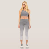 Leggings Capri Teintes grises argentées abstraites (Recto)