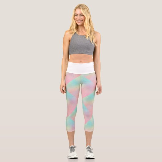 Leggings Capri Teinture à cravate pivotante pastel mignon rose tu (Recto)