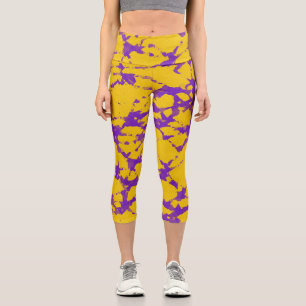 Leggings Capri Teinture à tarte violet et or