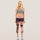 Leggings Capri Teinture de teinture rose pâle OM (Recto)
