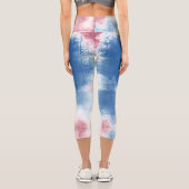 Leggings Capri Teinture patriotique rouge, blanc et bleu (Verso)