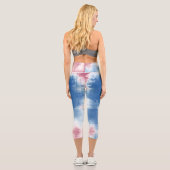 Leggings Capri Teinture patriotique rouge, blanc et bleu (Verso)