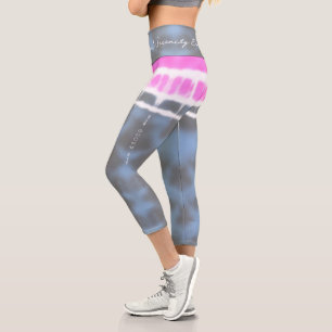 Leggings Capri Teinture rose blanc & bleu Tie Twist Sway in Style