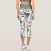 Leggings Capri tempura de sushi vert kawaii mignon (Verso)