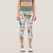 Leggings Capri tempura de sushi vert kawaii mignon (Recto)