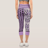 Leggings Capri Tendance Léopard Pourpre Violet Polkadot Noir Pers (Verso)