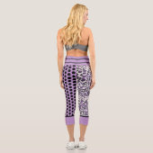 Leggings Capri Tendance Léopard Pourpre Violet Polkadot Noir Pers (Verso)