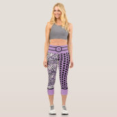 Leggings Capri Tendance Léopard Pourpre Violet Polkadot Noir Pers (Recto)