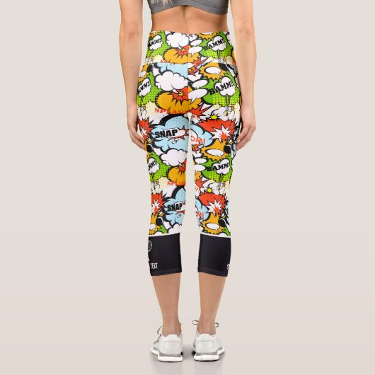 Leggings Capri Tennis Design Super Hero Pop Art Funny Custom (Verso)