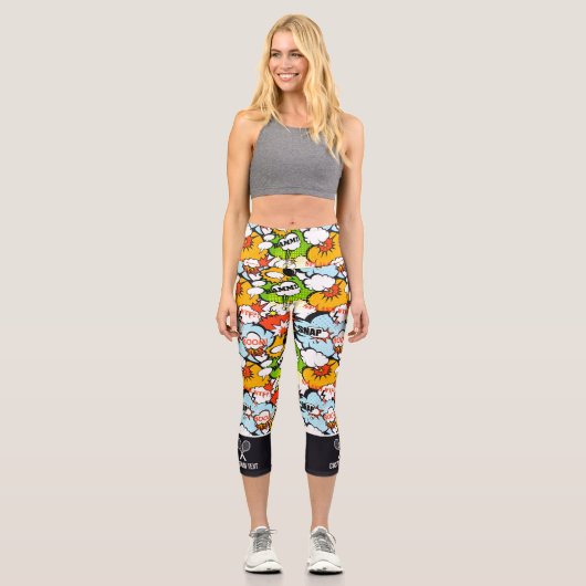 Leggings Capri Tennis Design Super Hero Pop Art Funny Custom (Recto)