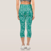 Leggings Capri Tennis Racket Motif Green (Verso)