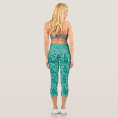 Leggings Capri Tennis Racket Motif Green (Verso)