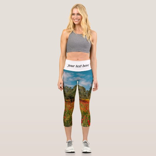 Leggings Capri terrain fleuri et arboré (Recto)