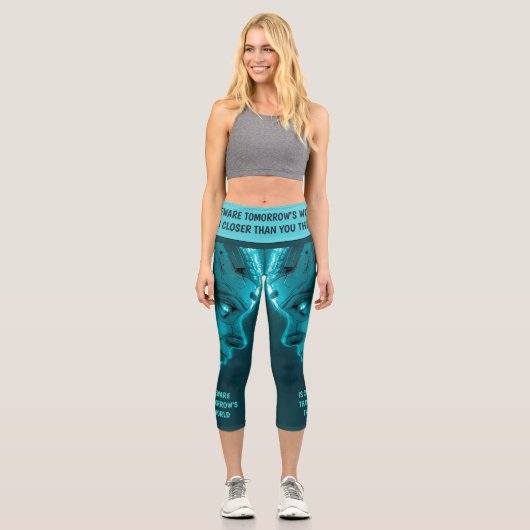 LEGGINGS CAPRI TÊTE ROBOTIQUE CYBORG (Recto)
