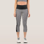 Leggings Capri Texte personnalisé du Motif en noir et blanc Cool (Recto)