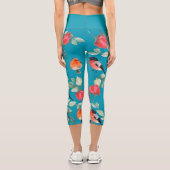 Leggings Capri Texte personnalisé l Bleu adorable motif l Cute fl (Verso)