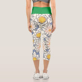 Leggings Capri Texte personnalisé Moderne dynamique Vert et flora (Verso)