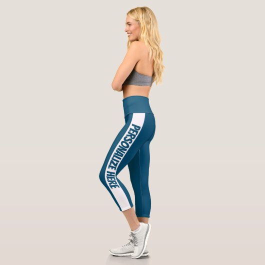 Leggings Capri Texte personnalisé trié (Gauche)