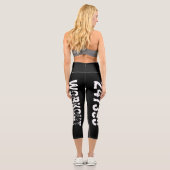 Leggings Capri Texte usé et rayé Workout 247365 blanc (Verso)