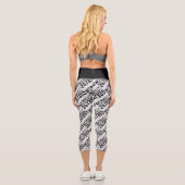 Leggings Capri Texte usé et rayé Workout 247365 noir (Verso)