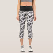 Leggings Capri Texte usé et rayé Workout 247365 noir (Recto)