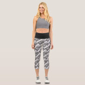 Leggings Capri Texte usé et rayé Workout 247365 noir (Recto)