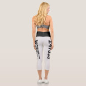 Leggings Capri Texte usé et rayé Workout 247365 noir (Verso)