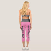 Leggings Capri Texte usé et rayé Workout 247365 rose (Verso)