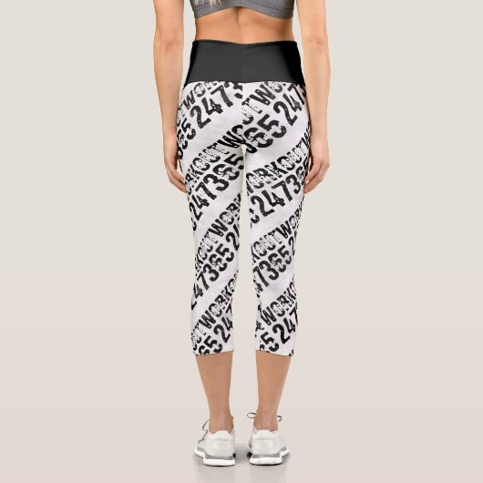 Leggings Capri Texte usé et rayé Workout 247365 rustique (Verso)