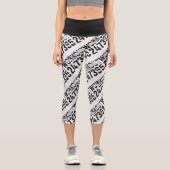 Leggings Capri Texte usé et rayé Workout 247365 rustique (Recto)
