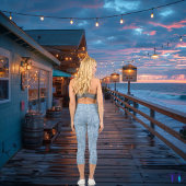 Leggings Capri Texture bleu clair élégant Personnalisez le logo e