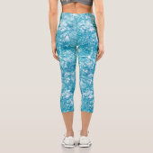 Leggings Capri Texture bleu et Marbre blanc (Verso)