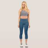 Leggings Capri Texture de denim bleu,   (Recto)