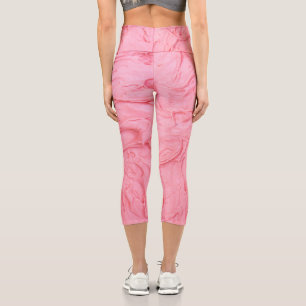 Leggings Capri Texture de glace à la fraise rose