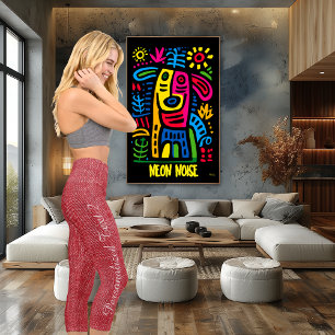 Leggings Capri Texture de lin rouge vif Motif de tissu moderne