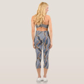 Leggings Capri Texture de marbre gris foncé de luxe avec veines d (Verso)