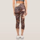 Leggings Capri Texture de métal rouillé brun cool (Verso)