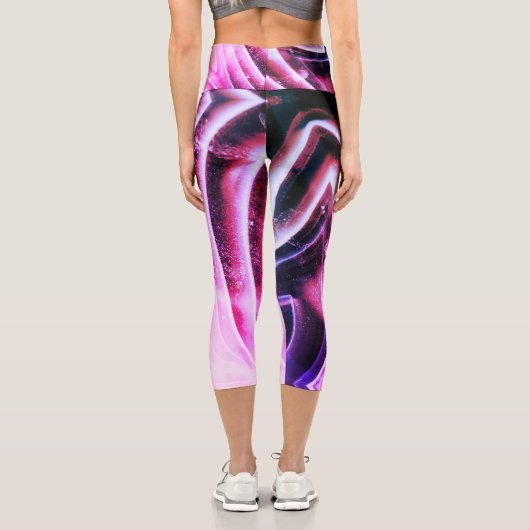 Leggings Capri Texture de pierre de gemme semi-précieuse (Verso)